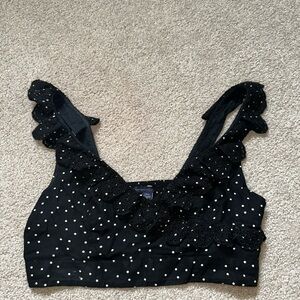 American Eagle Outfitters Black Eyelet Top